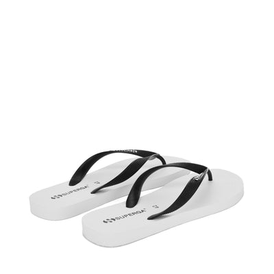 Slippers Man 4121 FLIP FLOPS Flip-Flop WHITE-BLACK Dressed Side (jpg Rgb)		
