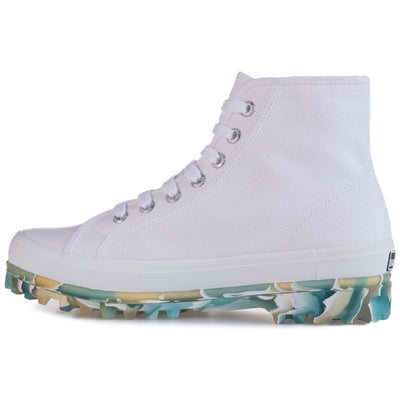 Ankle Boots Unisex 2341 ALPINA MARBLEGUM Laced WHITE-BEIGE SAND-GREEN TEAL Dressed Side (jpg Rgb)		