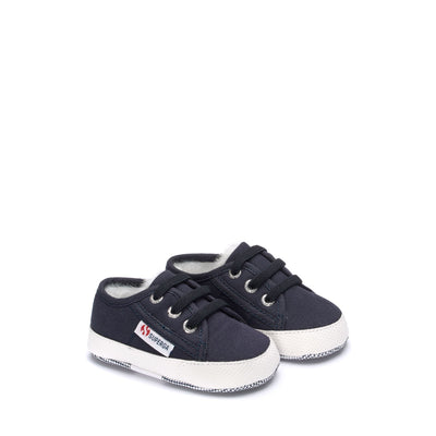 Sneakers Kid unisex 4006 BABY ECOFUR Low Cut BLUE Dressed Front (jpg Rgb)	