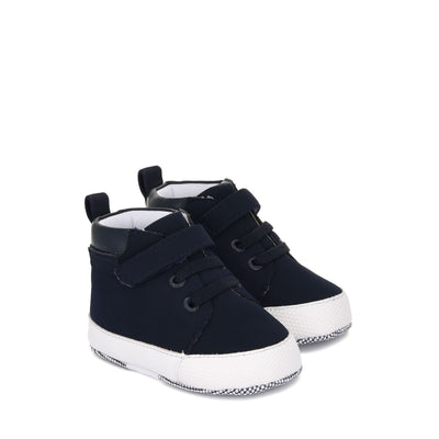 Sneakers Kid unisex 4015 BABY FAUX NUBUCK Mid Cut BLUE INSIGNIA Dressed Front (jpg Rgb)	