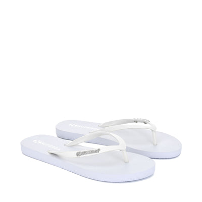 Slippers Woman 4121 FLIP FLOPS GLITTER Flip-Flop WHITE ICE Dressed Front (jpg Rgb)	