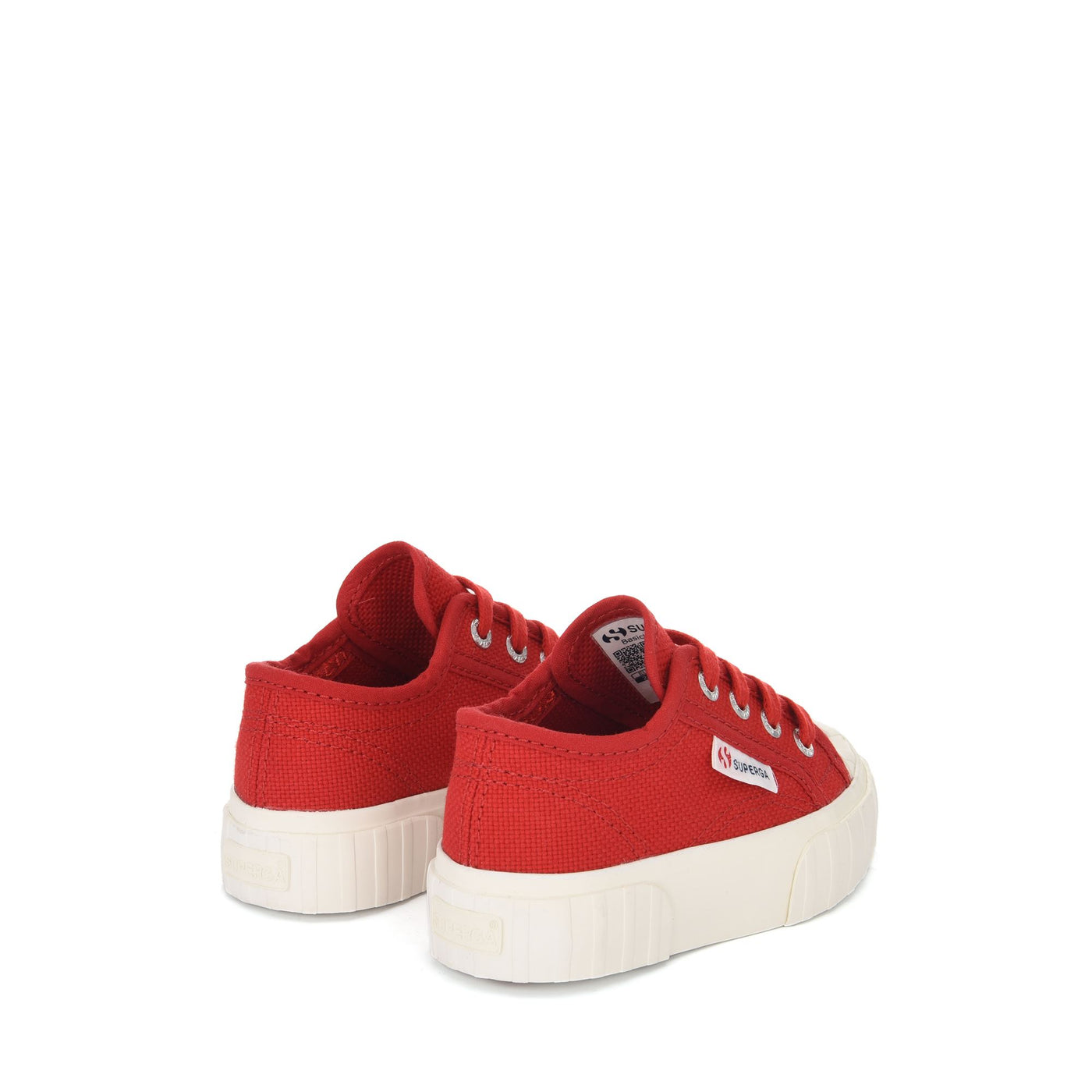 Sneakers Kid unisex 2630 KIDS STRIPE Low Cut RED FLAME-F AVORIO Dressed Side (jpg Rgb)		