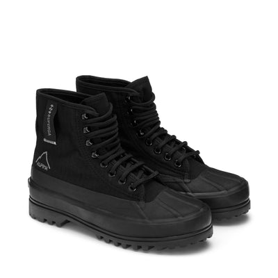 Ankle Boots Unisex 2481 ALPINA RIPSTOP Laced TOTAL BLACK | superga Dressed Front (jpg Rgb)	