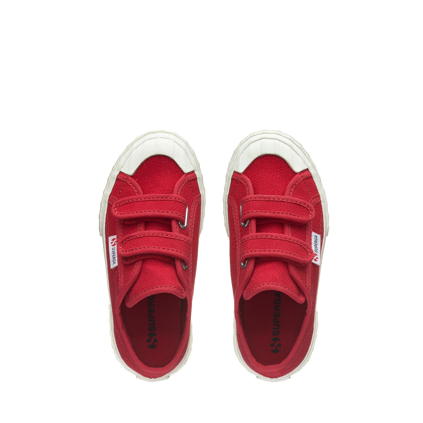 Sneakers Kid unisex 2630 KIDS STRIPE STRAPS Low Cut RED FLAME-F AVORIO Dressed Back (jpg Rgb)		