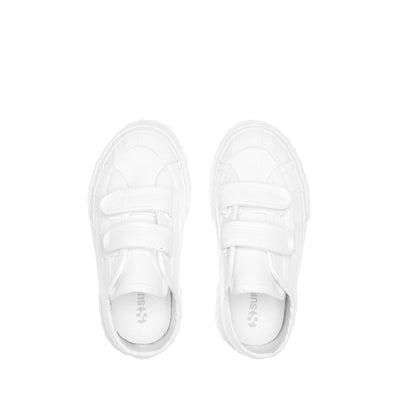 Sneakers Kid unisex 2630 KIDS STRIPE STRAPS Low Cut TOTAL WHITE Dressed Back (jpg Rgb)		