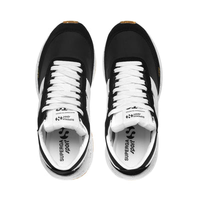 Sneakers Unisex 4089 TRAINING 9TS SLIM VEGAN FAUX LEATHER Low Cut WHITE-BLACK Dressed Back (jpg Rgb)		