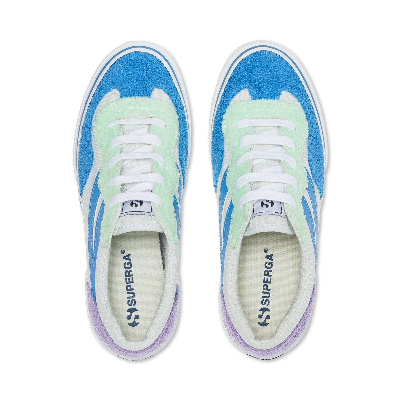 Sneakers Woman 2941 REVOLLEY TERRY CLOTH Low Cut AZURE ICE-VIOLET LILLA-GREEN LT-BLUE LT Dressed Back (jpg Rgb)		