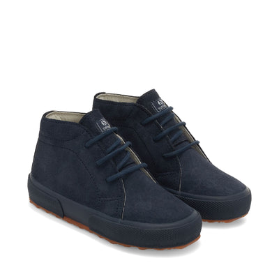 Ankle Boots Boy 2175 KIDS SUEDE Laced FULL BLUE Dressed Front (jpg Rgb)	