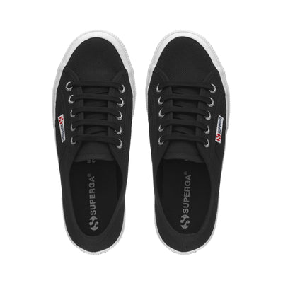 Le Superga Unisex 2750 NEW PLUS Sneaker BLACK-FWHITE Dressed Back (jpg Rgb)		