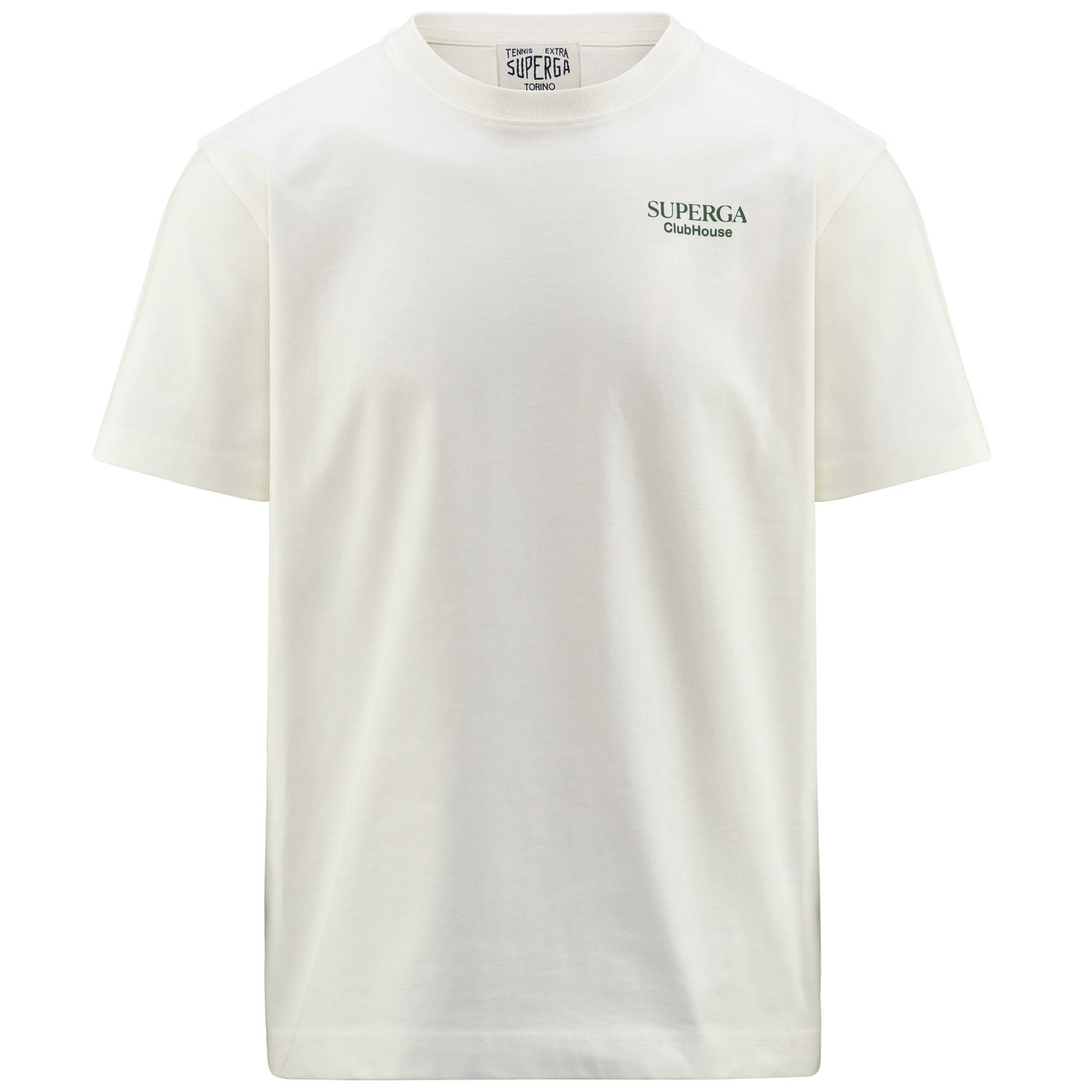 T-ShirtsTop Unisex T-SHIRT SUPERGA CLUBHOUSE T-Shirt WHITE AVORIO-GREEN Photo (jpg Rgb)			