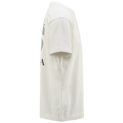 T-ShirtsTop Unisex T-SHIRT SUPERGA CLUBHOUSE T-Shirt WHITE AVORIO-GREEN Dressed Front (jpg Rgb)	