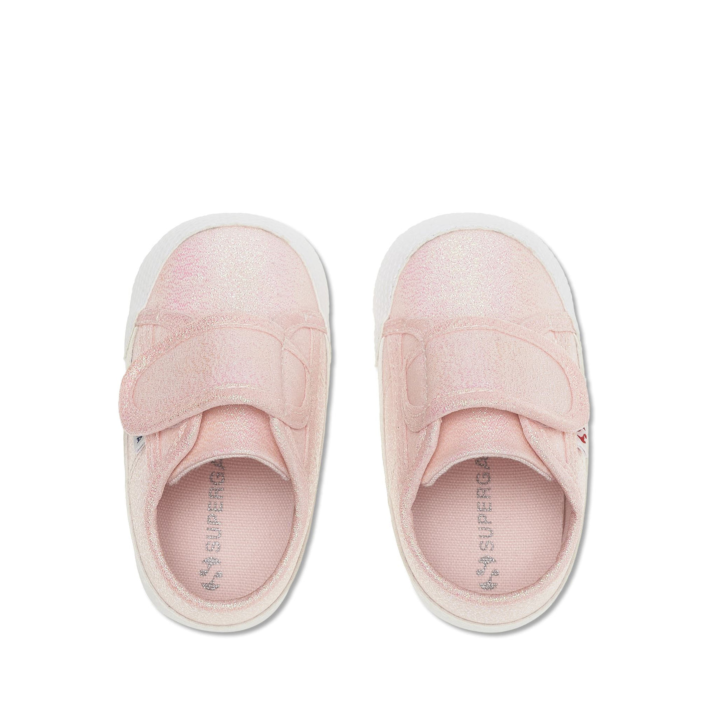 Sneakers Girl 4006 BABY STRAP LAME Low Cut PINK ISH IRIDESCENT Dressed Back (jpg Rgb)		