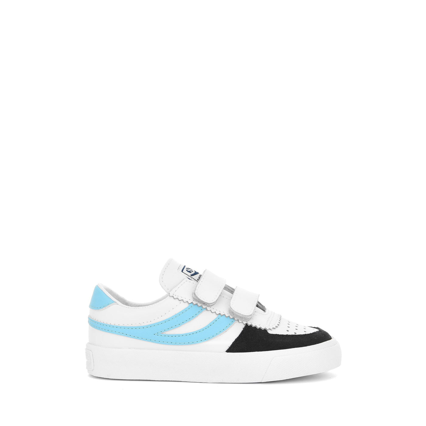 Sneakers Kid unisex 2846 KIDS SEATTLE STRAPS ACTION LEATHER Low Cut WHITE-BLUE FISH-NAVY Photo (jpg Rgb)			