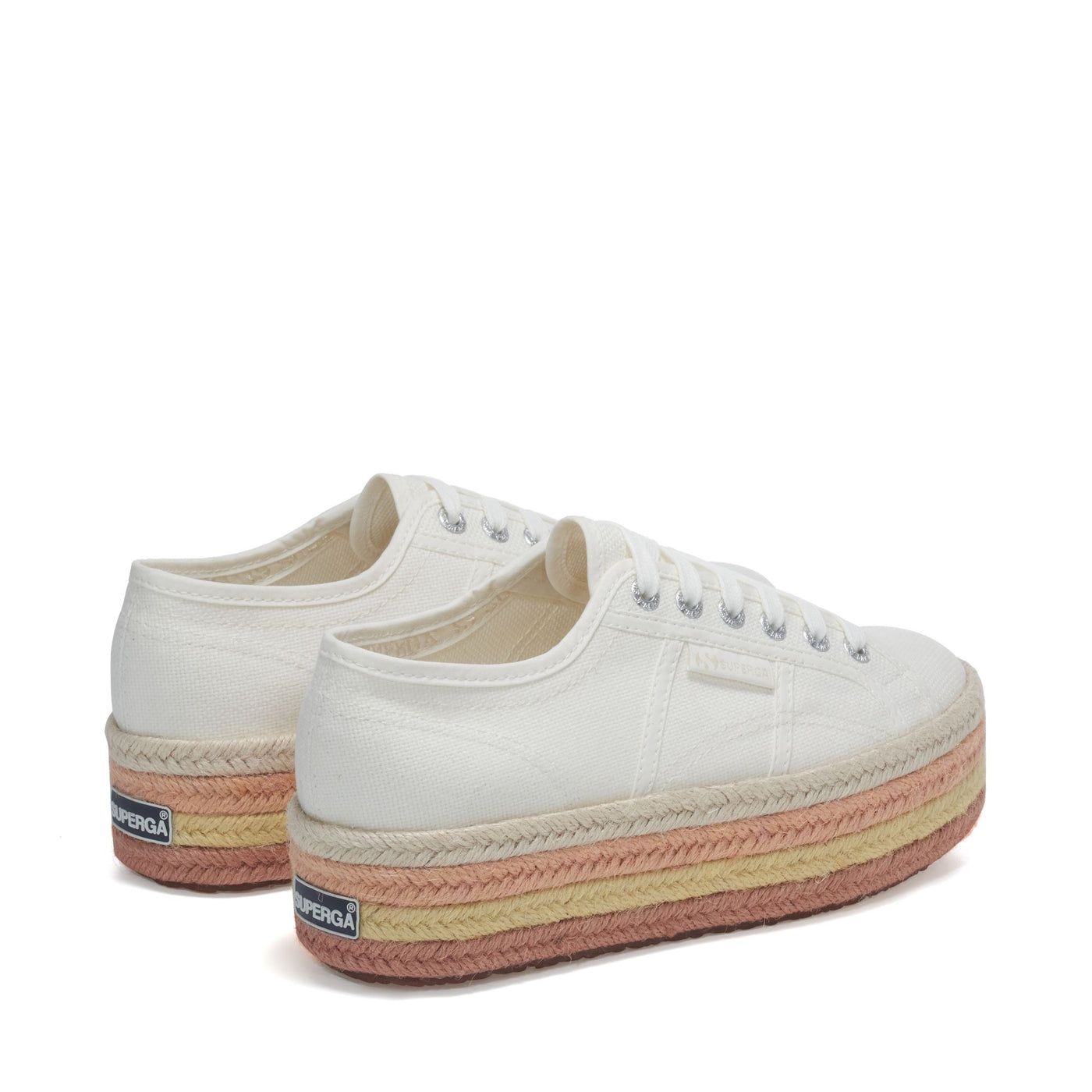 Lady Shoes Woman 2790 MULTICOLOR ROPE Wedge WHITE AVORIO-BGESSO-OAPRICOT-BGOMME-PDUSTY Dressed Side (jpg Rgb)		