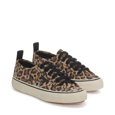 Le Superga Woman 2490 BOLD RIPPED LEOPARD Sneaker CLASSIC LEOPARD-BLACK Dressed Front (jpg Rgb)	