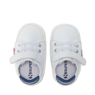 Sneakers Boy 4006 BABY FAUX LEATHER Low Cut WHITE-BLUE ROYAL Dressed Back (jpg Rgb)		