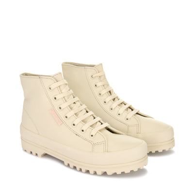 Ankle Boots Unisex 2341 ALPINA NAPPA Laced TOTAL BEIGE GESSO Dressed Front (jpg Rgb)	