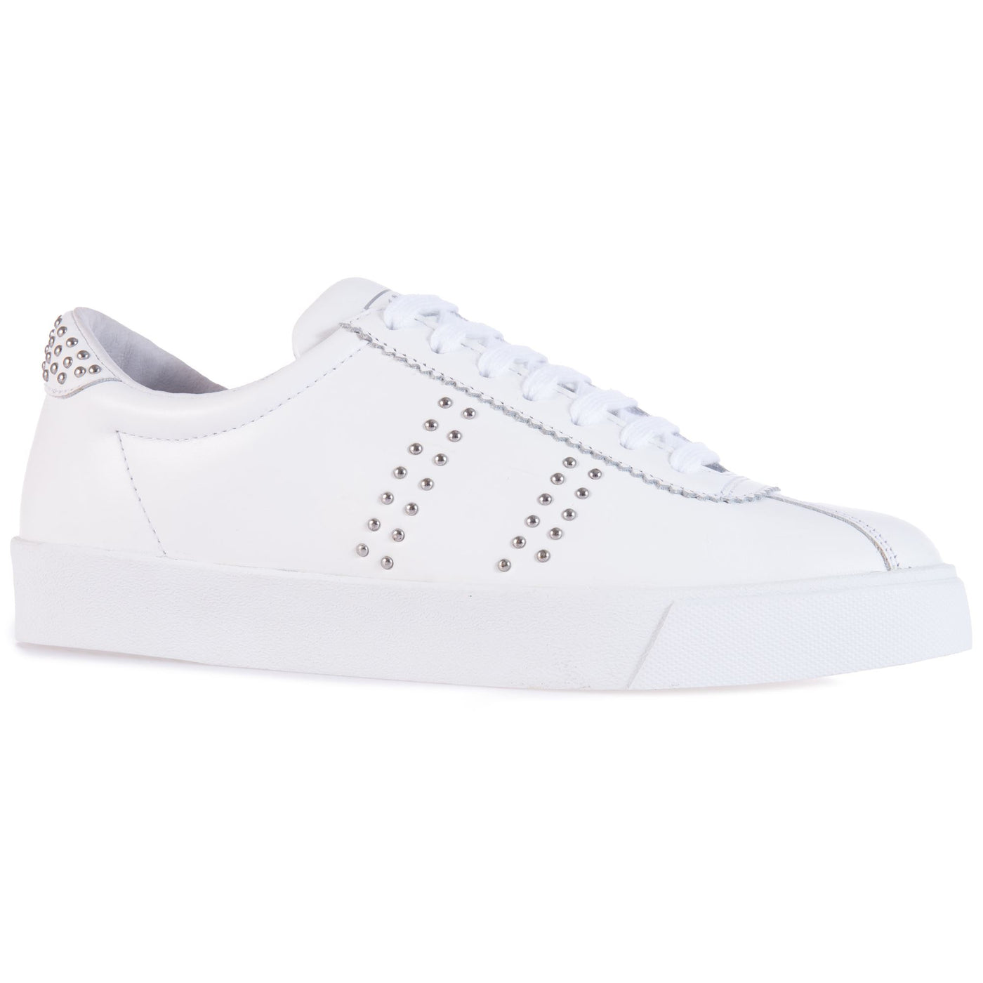 Sneakers Woman 2843 CLUB S STUDS Low Cut WHITE-SILVER Detail Double				