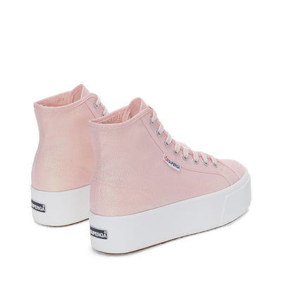 Lady Shoes Woman 2708 HI TOP LAME Wedge PINK ISH IRIDESCENT Dressed Side (jpg Rgb)		