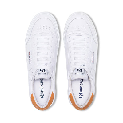Sneakers Unisex 3843 COURT Low Cut WHITE-ORANGE Dressed Back (jpg Rgb)		