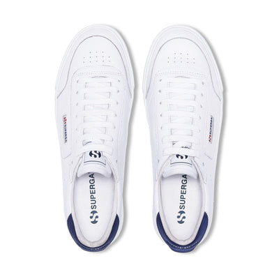 Sneakers Unisex 3843 COURT Low Cut WHITE-BLUE SPECTRUM Dressed Back (jpg Rgb)		