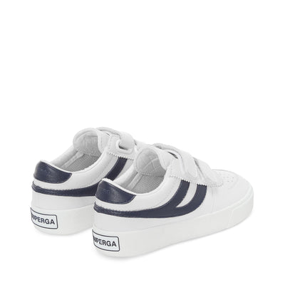 Sneakers Kid unisex 2846 KIDS SEATTLE STRAPS VEGAN FAUX  LEATHER Low Cut WHITE-BLUE GREY DK | superga Dressed Side (jpg Rgb)		