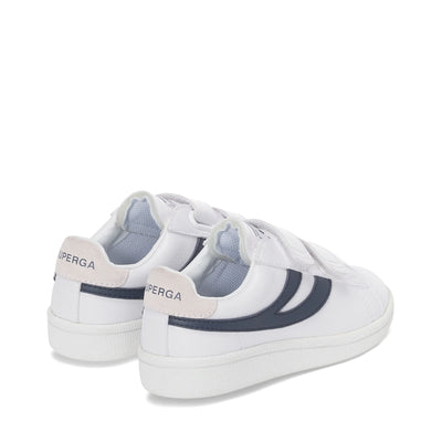 Sneakers Kid unisex 4832 KIDS STRAPS MATCH Low Cut WHITE-BLUE NAVY Dressed Side (jpg Rgb)		
