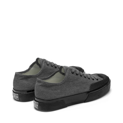 Sneakers Man 2432 SALT PEPPER Low Cut GREY-BLACK Dressed Side (jpg Rgb)		
