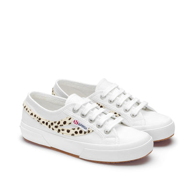 Sneakers Woman 2953 SWALLOW TAIL CALFHAIR Low Cut WHITE-DALMATIAN Dressed Front (jpg Rgb)	