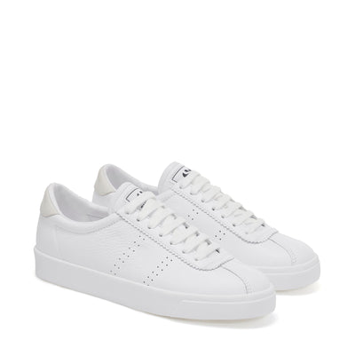 Sneakers Unisex 2843 CLUB S COMFORT LEATHER Low Cut FULL WHITE | superga Dressed Front (jpg Rgb)	