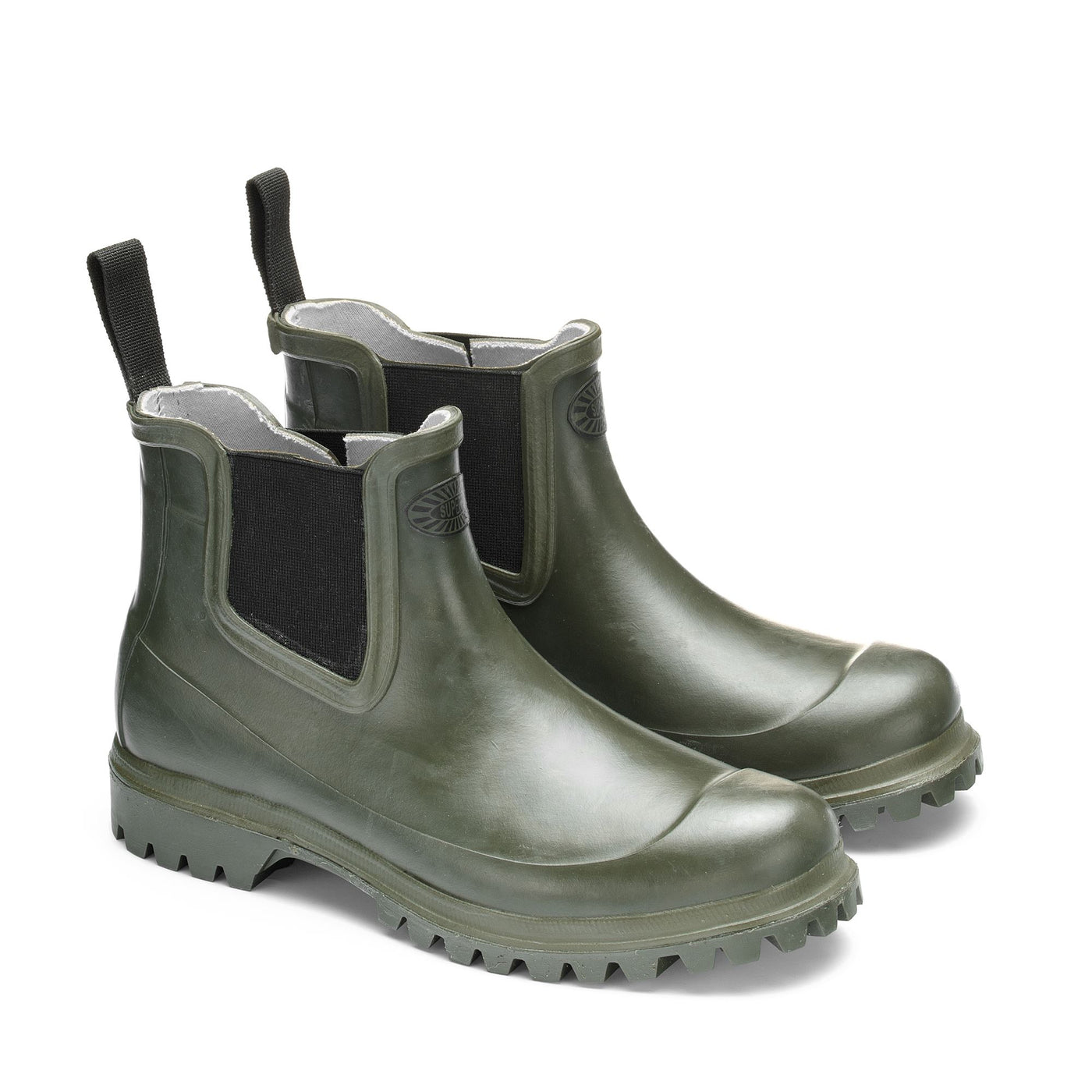 Rubber Boots Unisex 798 RUBBER BOOTS Mid Cut GREEN SHERWOOD-BLACK Dressed Front (jpg Rgb)	