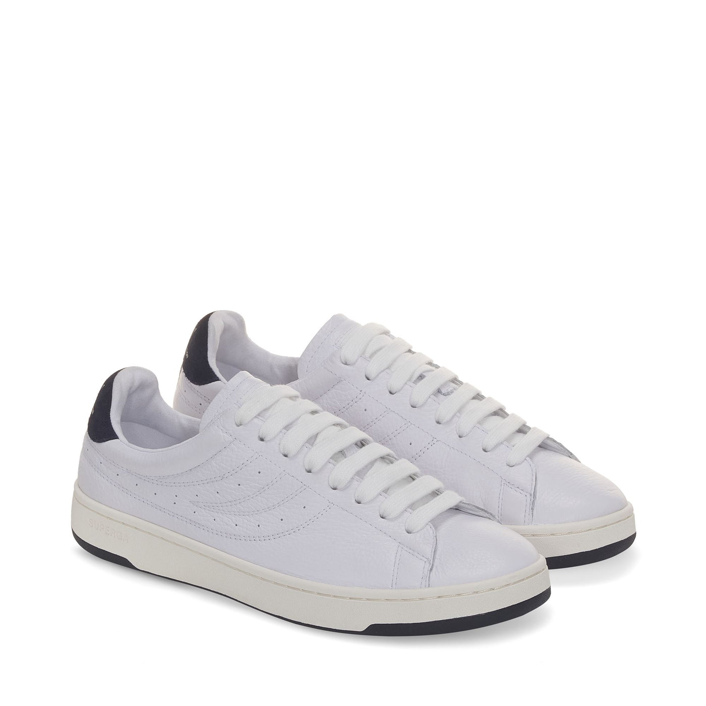 Sneakers Unisex 4833 LENDL MATCH Low Cut WHITE-WHITE AVORIO-NAVY Dressed Front (jpg Rgb)	