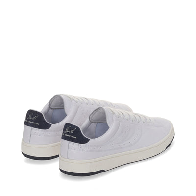 Sneakers Unisex 4833 LENDL MATCH Low Cut WHITE-WHITE AVORIO-NAVY Dressed Side (jpg Rgb)		