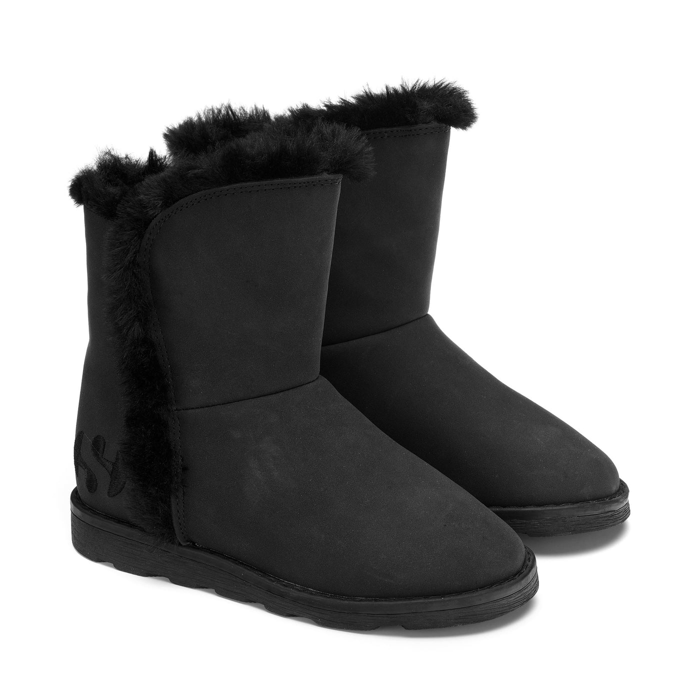 Boots Girl 4033 KIDS FAUX SUEDE Boot TOTAL BLACK Dressed Front (jpg Rgb)	
