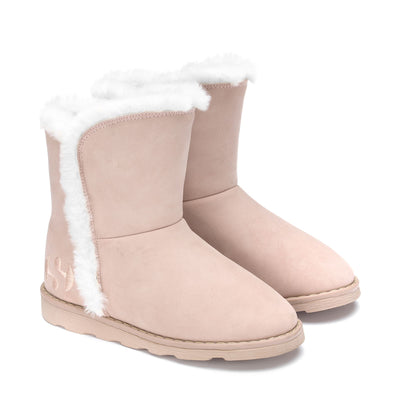 Boots Girl 4033 KIDS FAUX SUEDE Boot PINK ALMOND Dressed Front (jpg Rgb)	
