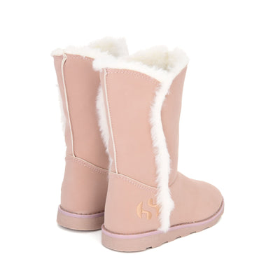 Boots Girl 4034 KIDS FAUX SUEDE Boot PINK SMOKE Dressed Side (jpg Rgb)		