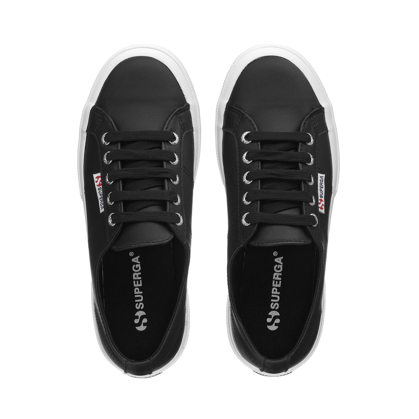 Le Superga Unisex 2750 NAPPA Sneaker BLACK-WHITE Dressed Back (jpg Rgb)		