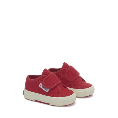 Le Superga Kid unisex 2750-BSTRAP Sneaker RED Dressed Front (jpg Rgb)	